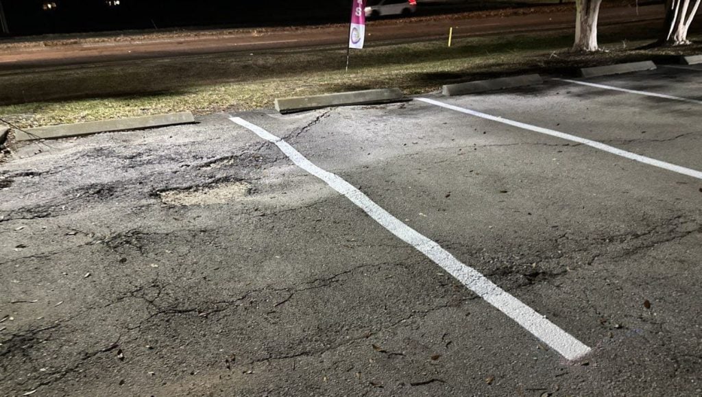 parking spots freshly painted for A Bright Beginning Child Care