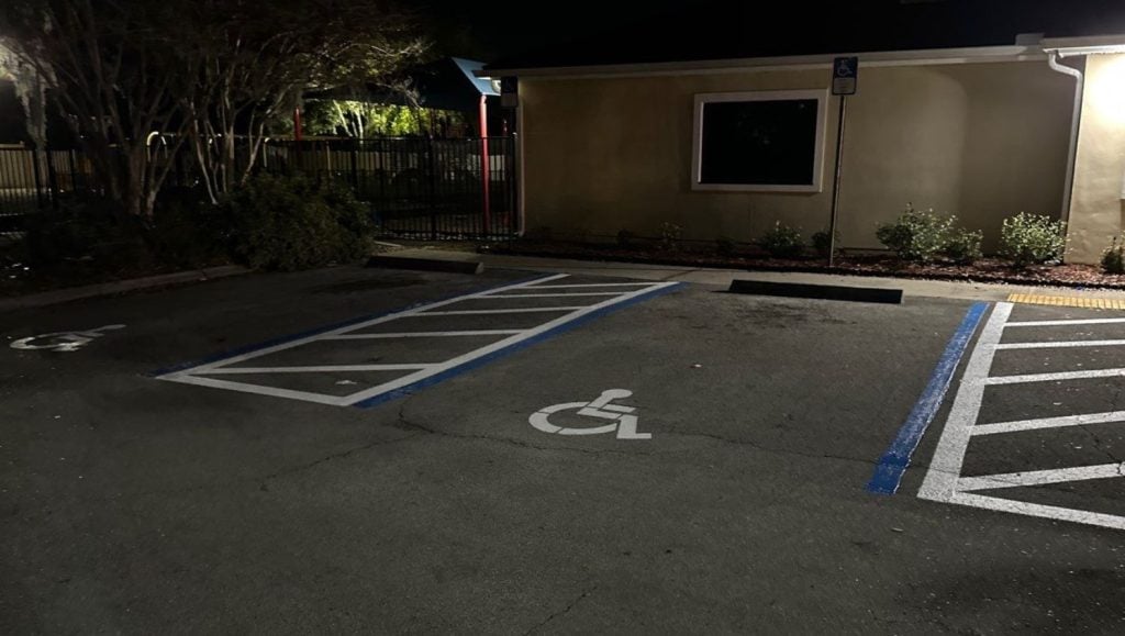 ada compliance parking spots for A Bright Beginning Child Care parking lot