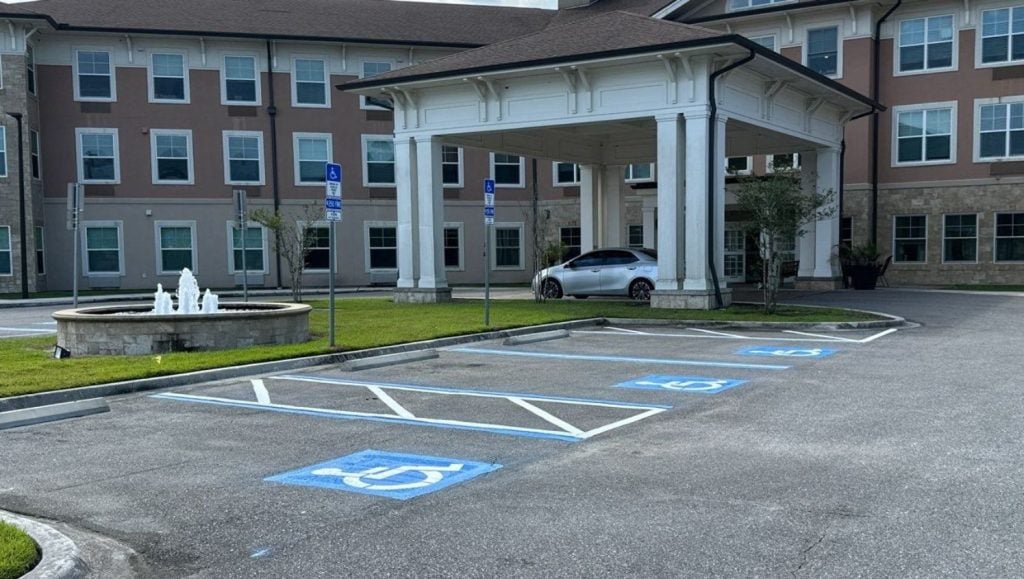ada compliance parking spots for Canterfield of Clay County parking lot