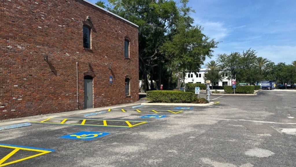 ada compliance parking spot freshly painted for Premium Parking Services