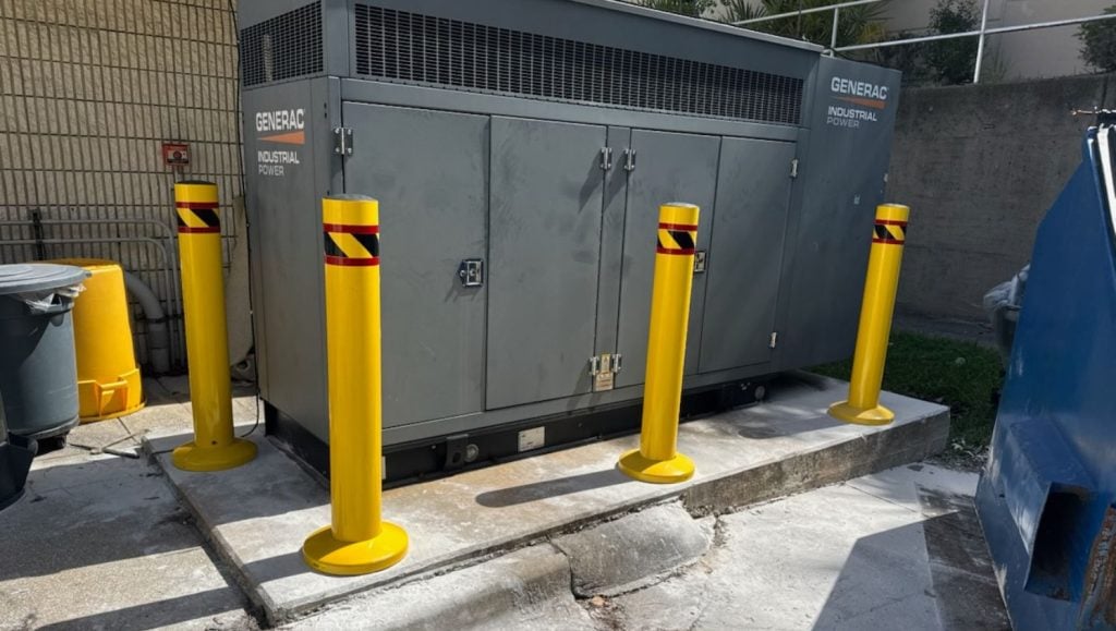 freshly painted bollards for Aspire at North Florida