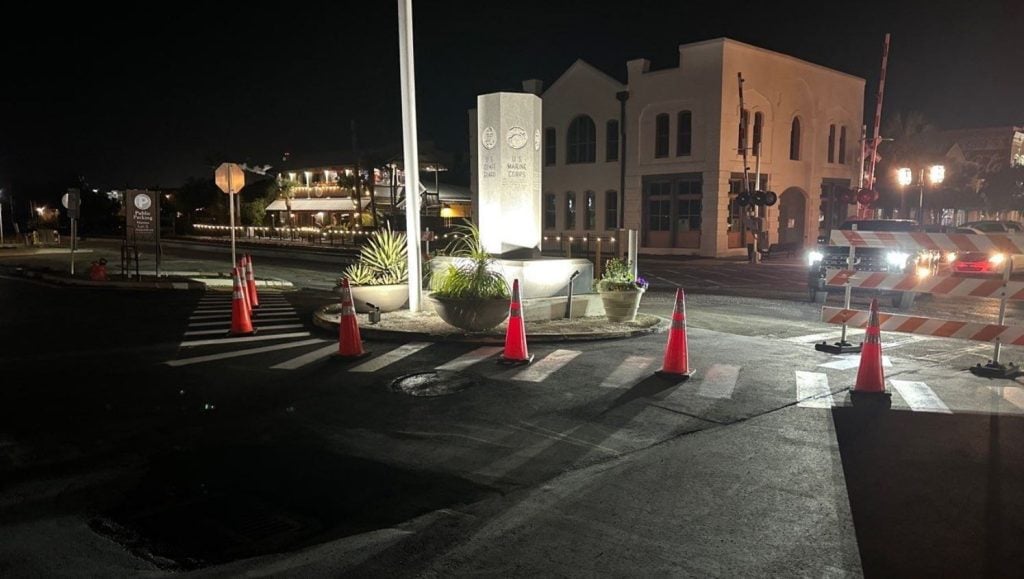 line striping for City of Fernandina Beach parking lot