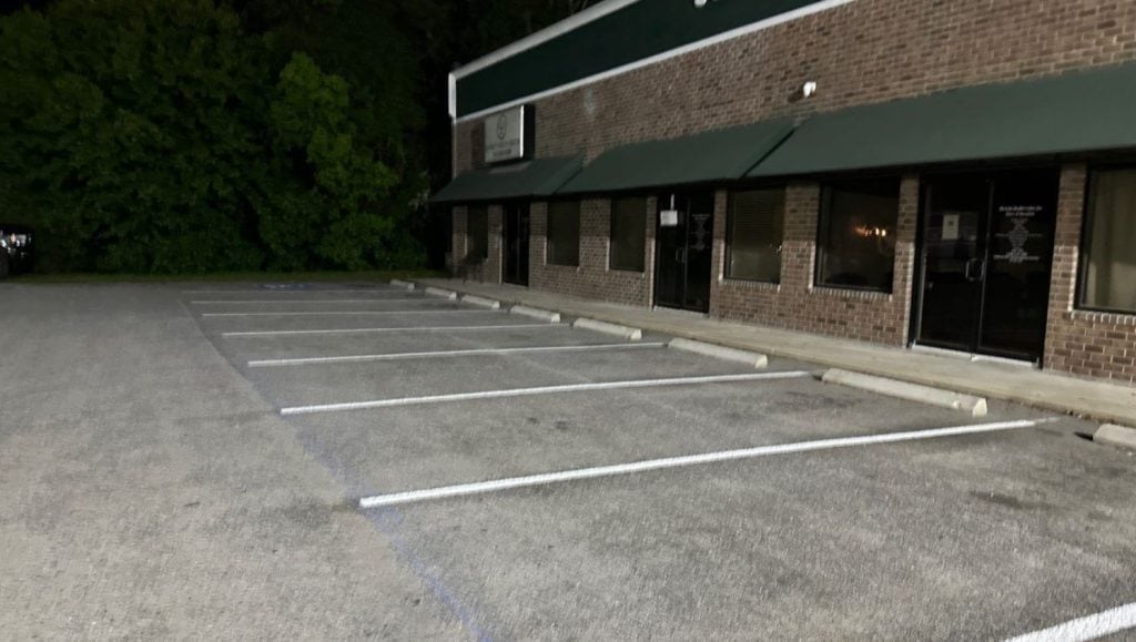 close-up of parking spots freshly painted for Diversity Health Center