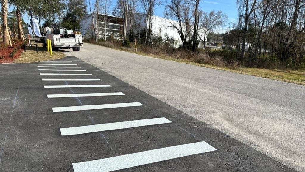 thermoplastic markings for Northflow RV Resort & Marina parking lot