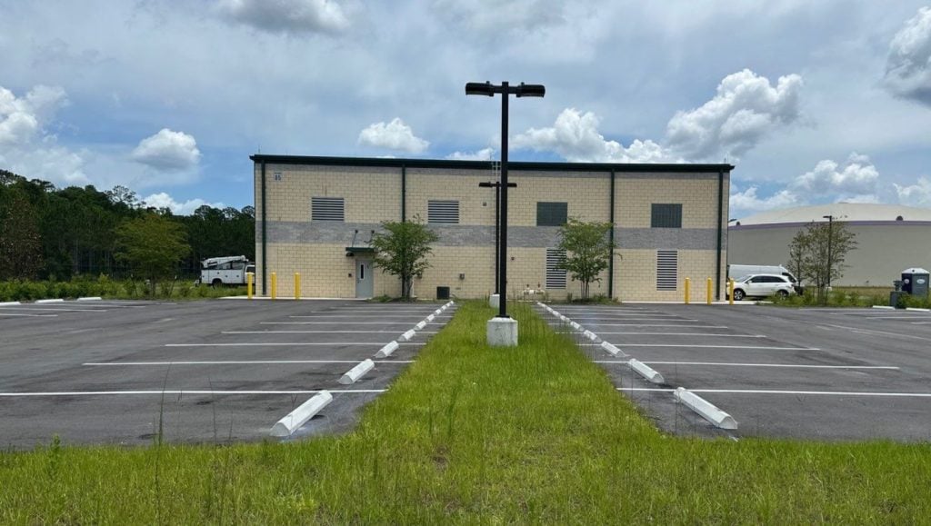 parking spots freshly painted for JEA - Greenland Water Reclamation Facility