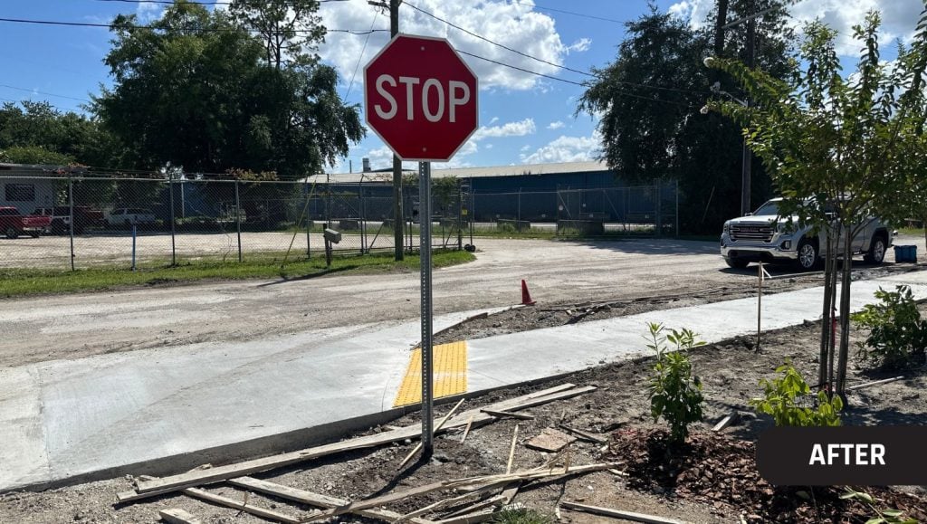sign installation for CWA Enterprises parking lot