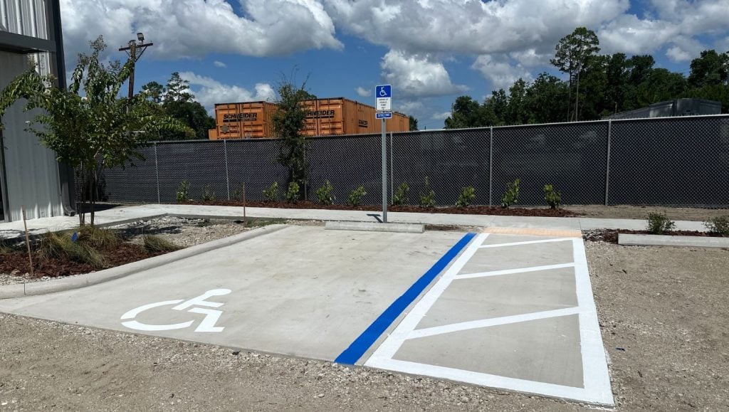 ada compliance parking spot freshly painted for CWA Enterprises