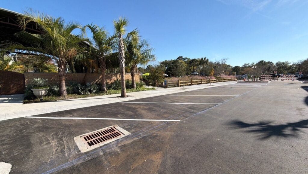freshly painted parking spots for City of Fernandina Beach