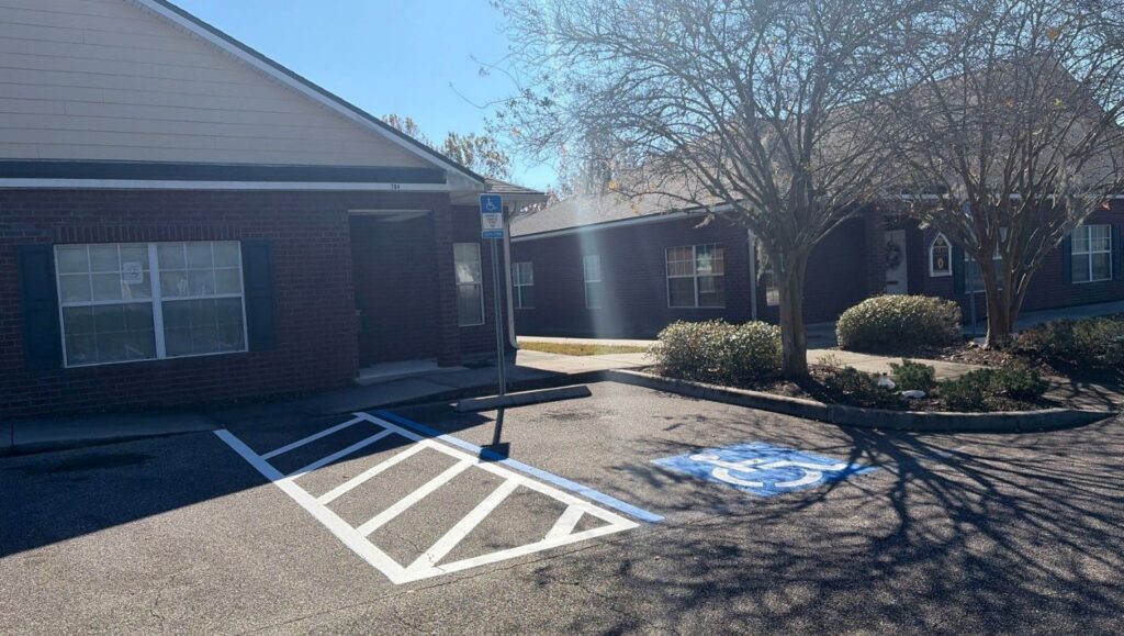 ada compliance parking spot freshly painted for Johnson Property Management