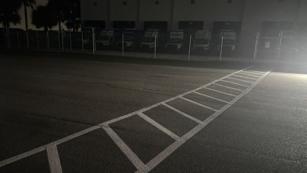 Kroger Distribution Center parking lot freshly painted