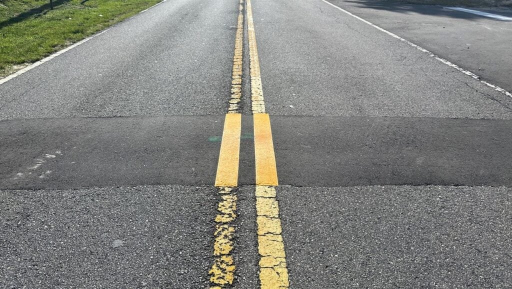 thermoplastic markings freshly painted for Alterra Group parking lot