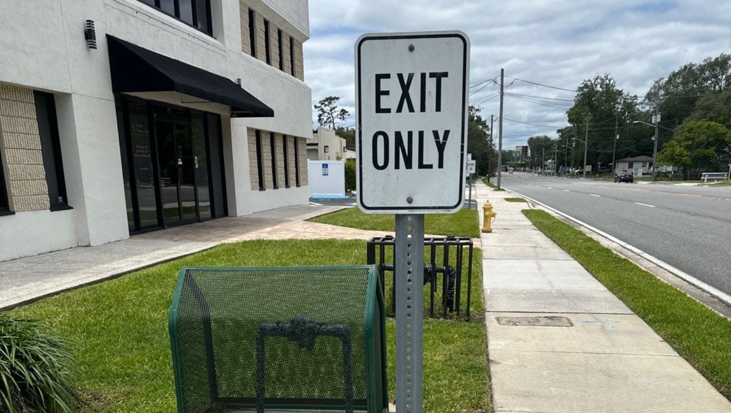 an exit sign