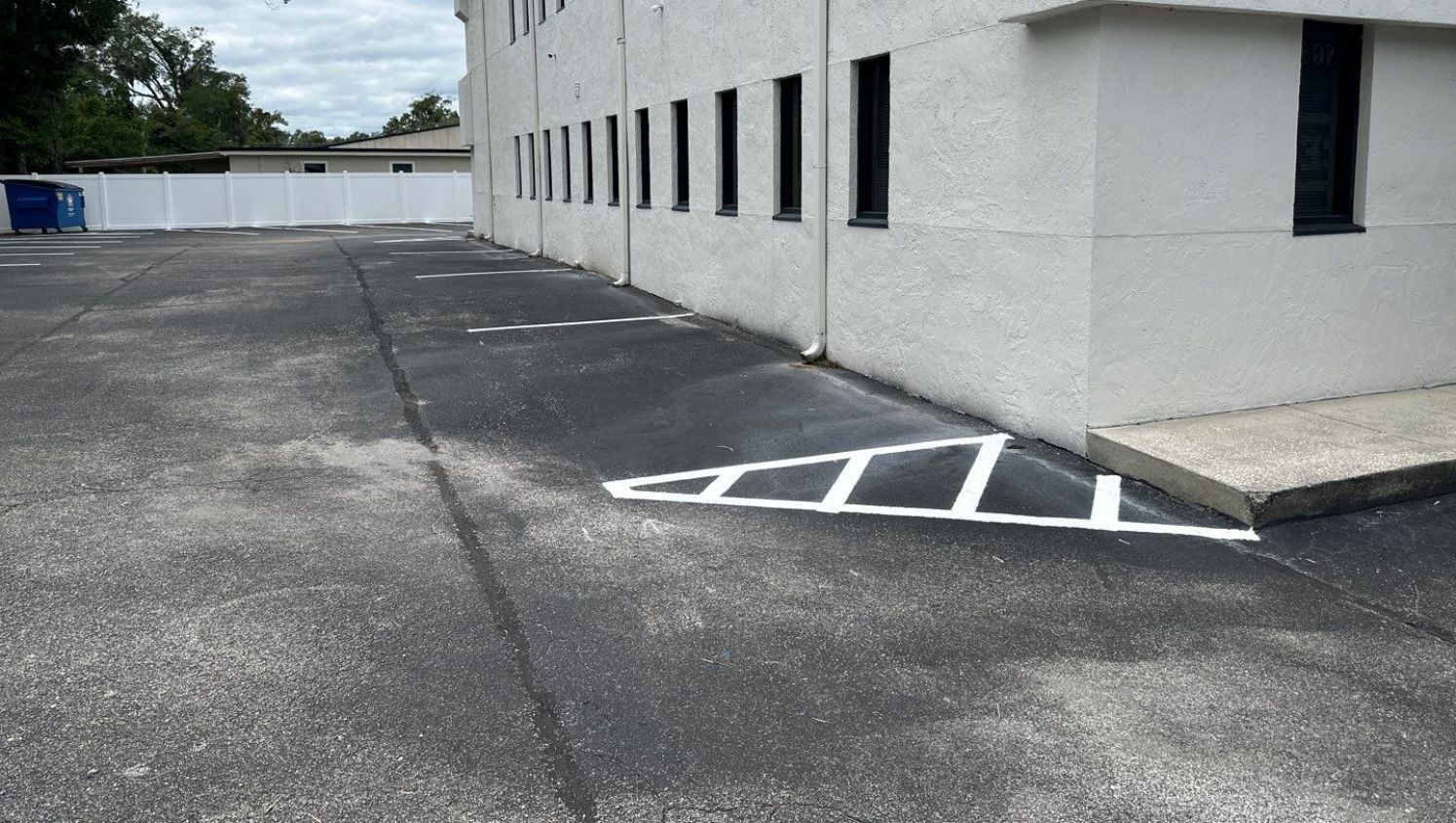 new parking spaces by a building