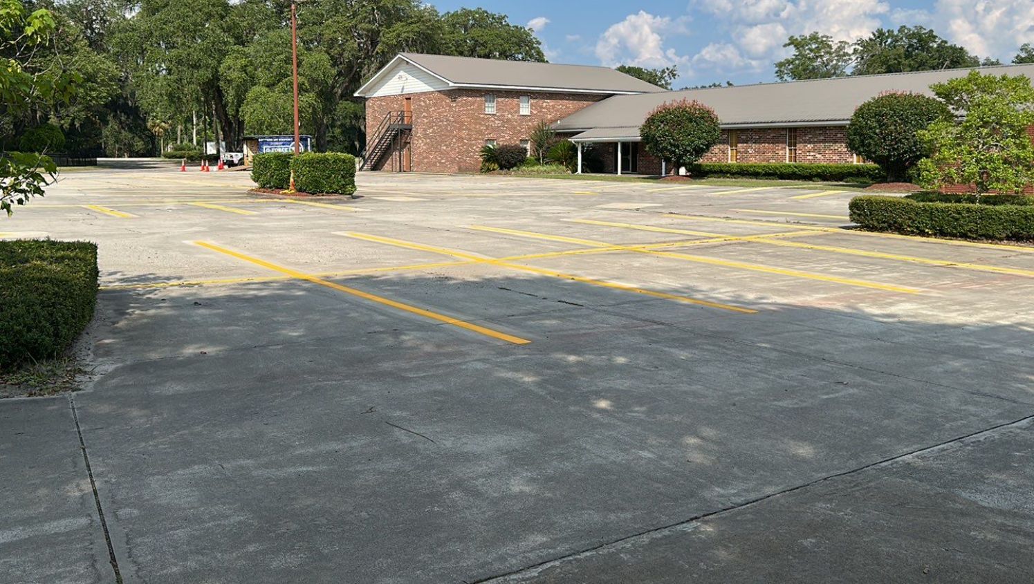 new rows of parking spaces