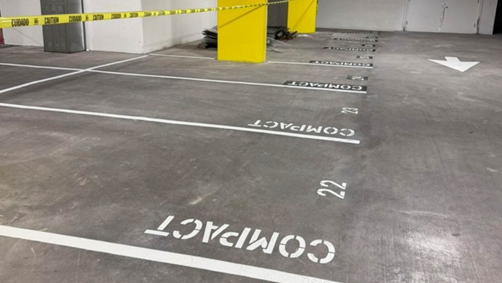 freshly painted compact parking spots for Marriott Vacation Club and Hotel Waikiki