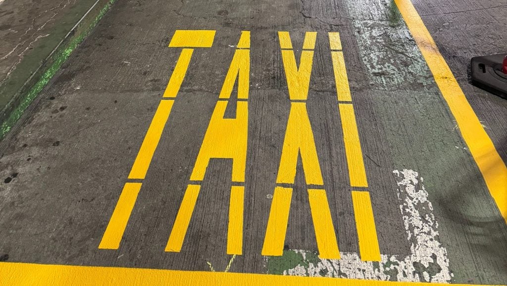 taxi painted on Ala Moana Shopping Center parking lot