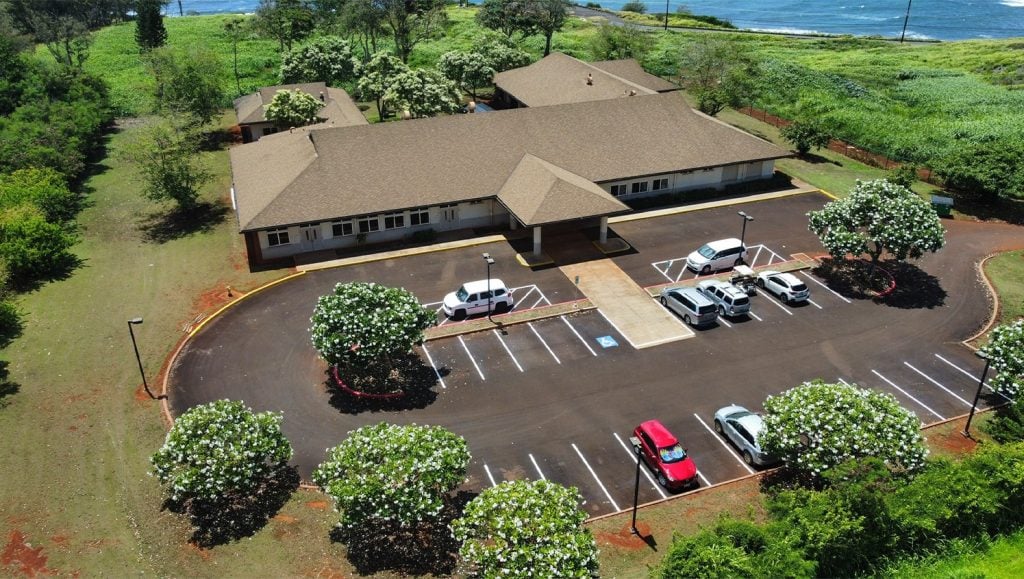 aerial view of Easterseals Hawaii parking lot