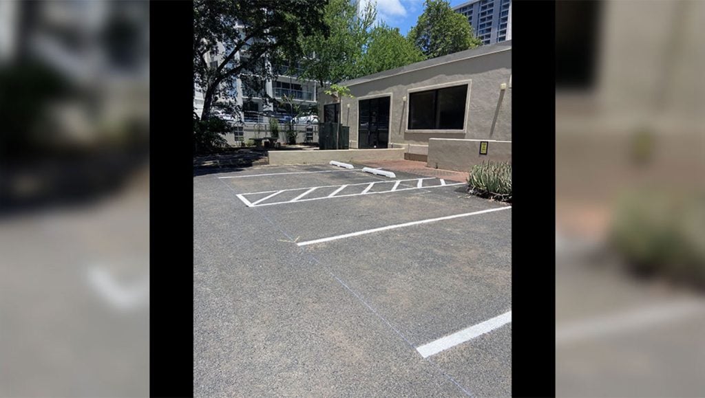 freshly striped parking stalls in honolulu
