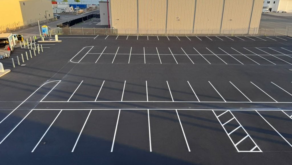 parking spots freshly painted for Lānai Air