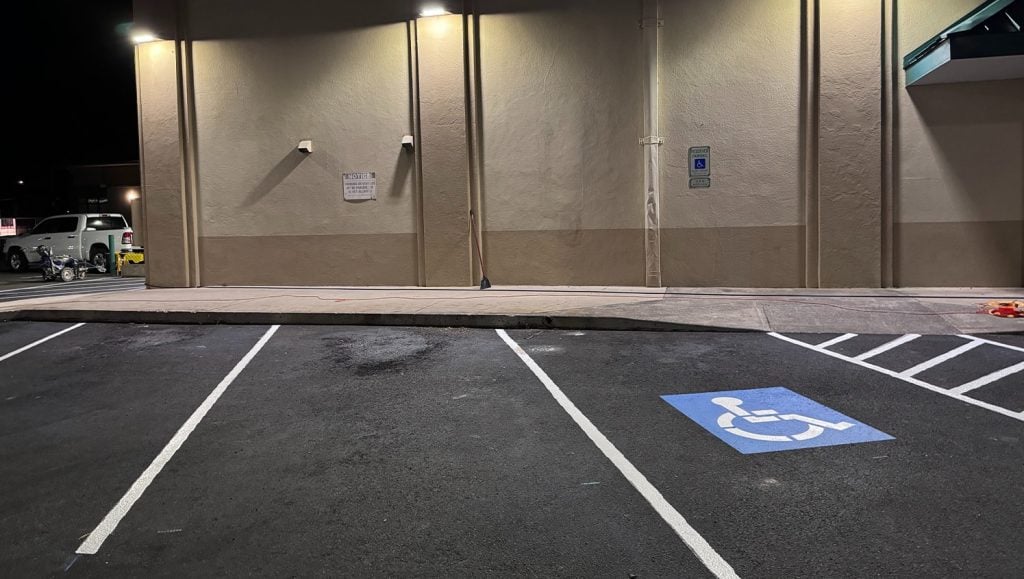 close-up of ada compliance parking spots