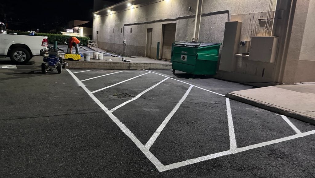 aerial view of O'Reilly Auto Parts parking lot