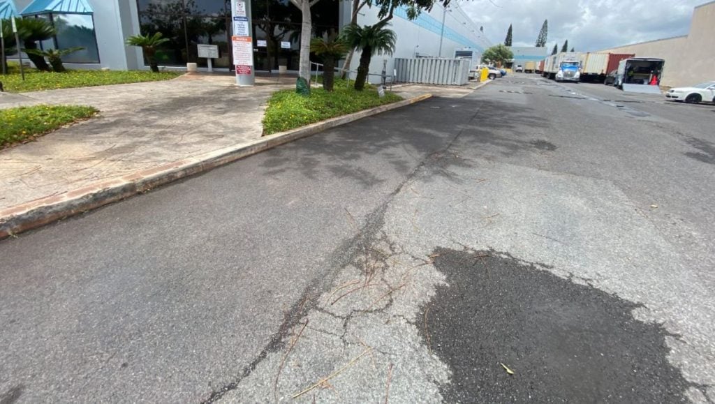 parking lot before striping
