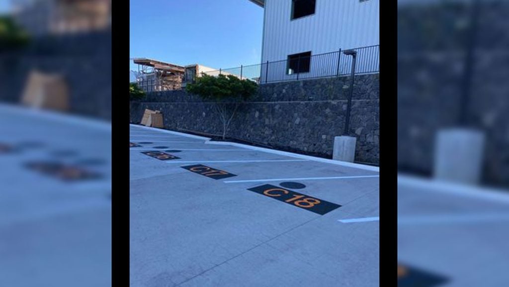 parking lot marking project in Kailua-Kona, HI