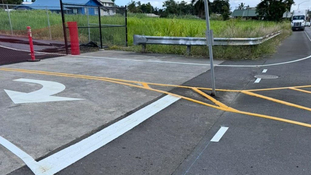freshly painted thermoplastic markings for Maryl Group Conctruction