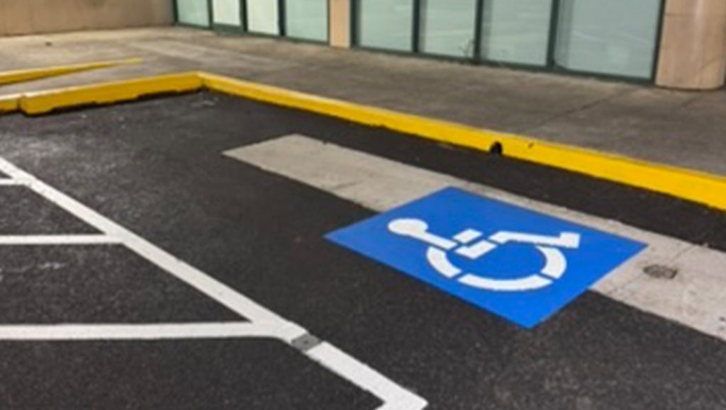 ada compliance parking spot freshly painted