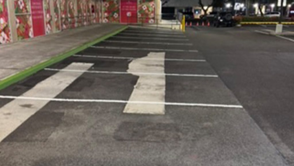 Ala Moana Shopping Center parking lot freshly painted