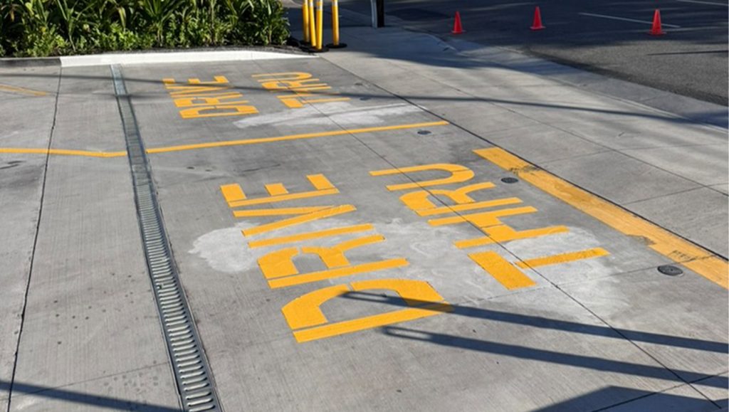 line striping for Chick Fil A Makiki parking lot