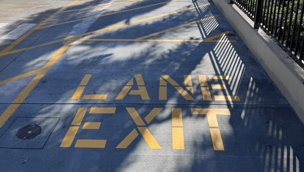 line markings freshly painted for Chick Fil A Makiki parking lot