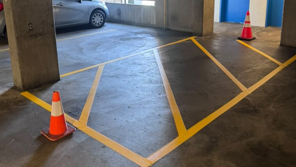 line stripings freshly painted for Diamond Parking