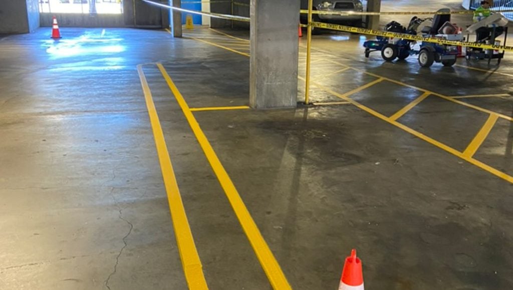Diamond Parking parking lot freshly painted