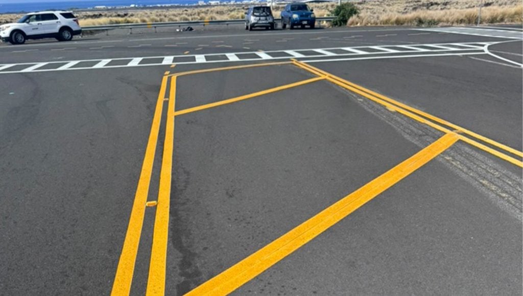 PC Construction parking lot freshly painted