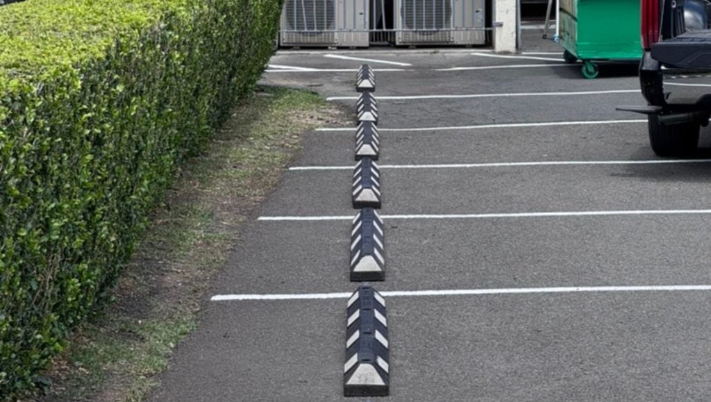 parking stops installed for Japanese BBQ Yoshi parking lot