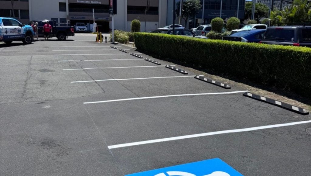 Japanese BBQ Yoshi parking lot freshly painted