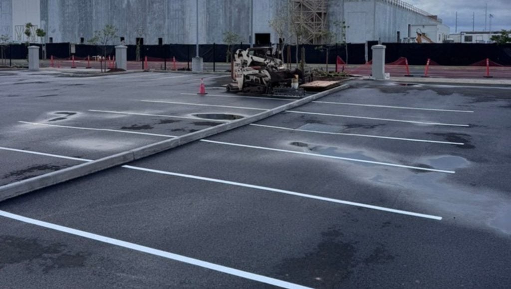 freshly painted parking spots for Honolulu Cookie Company