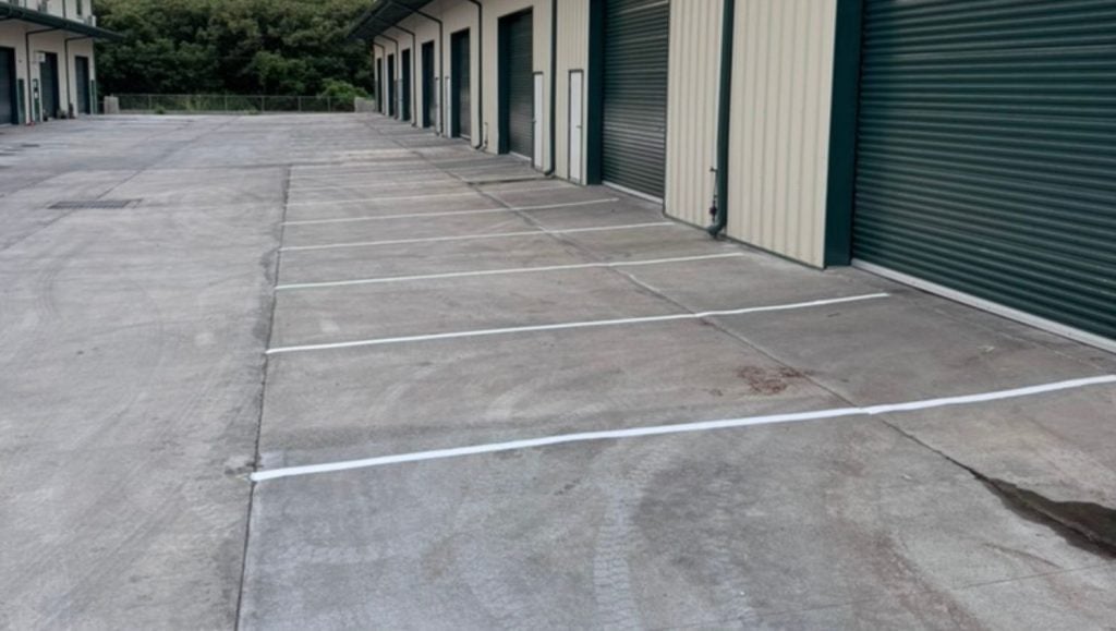 freshly painted parking spots for Kapa'a Industrial