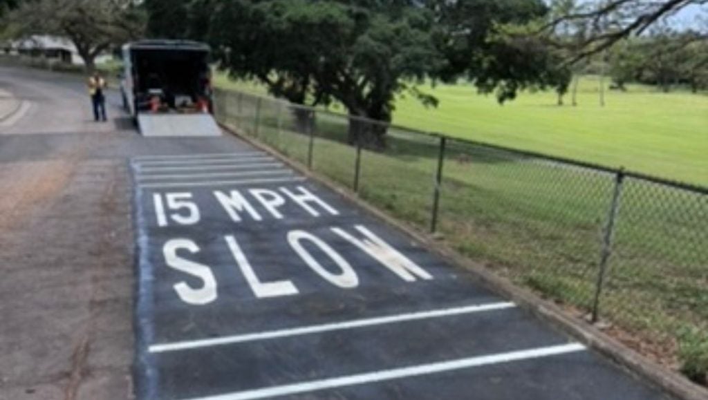 TCG Construction parking lot freshly painted