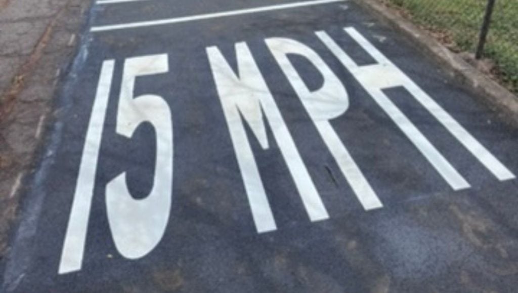 white yellow line markings for TCG Construction parking lot