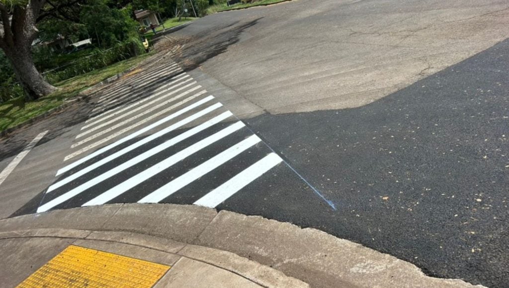 thermoplastic markings for TCG Construction parking lot