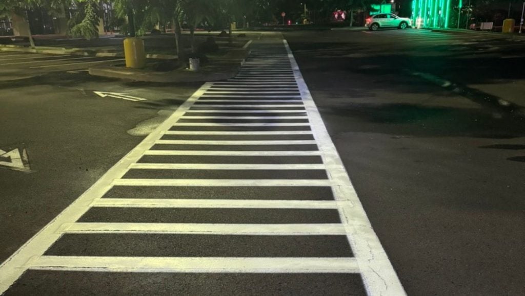 freshly painted crosswalk for Walmart Kapolei (Super Center)
