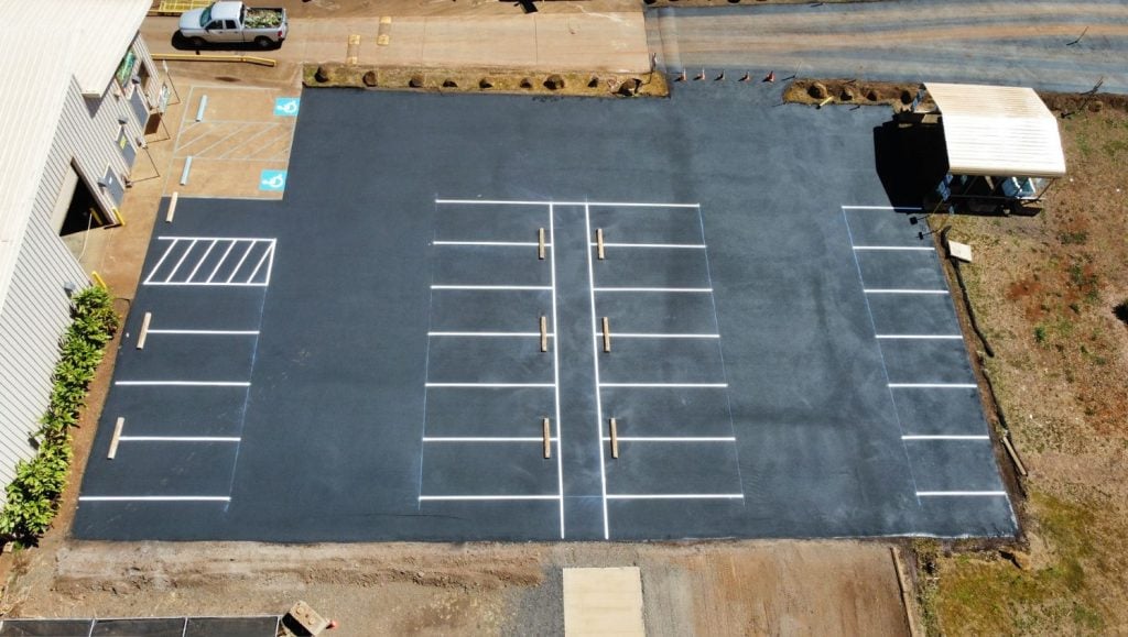 new asphalt for Hawaiian Earth Products parking lot