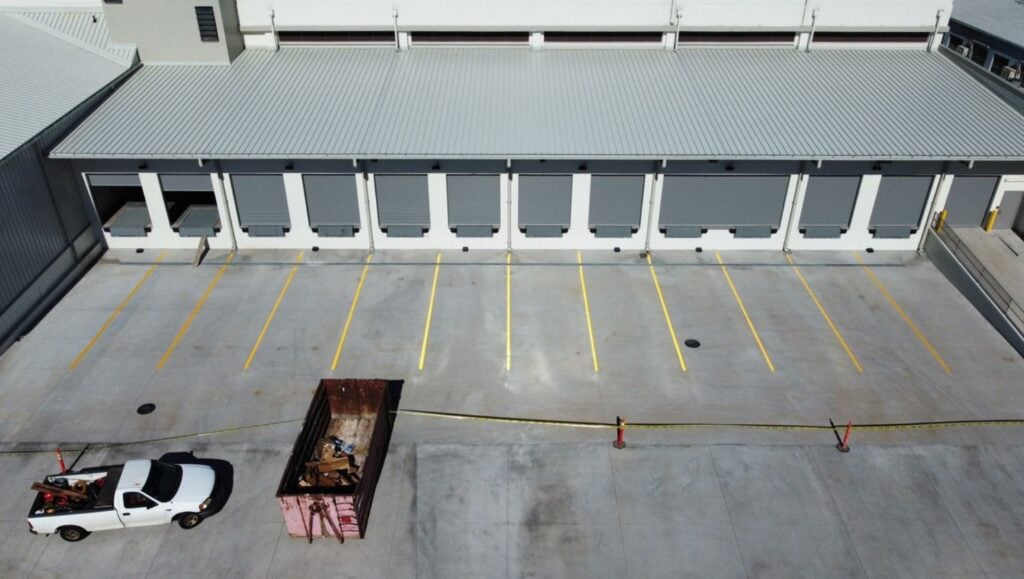 Freight Company parking lot freshly painted