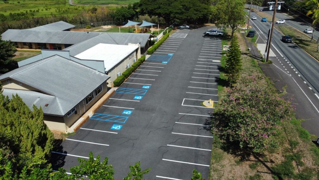 St. John Lutheran Church parking lot freshly painted
