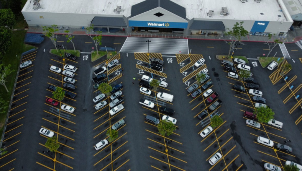 Line Striping Job for Walmart Supercenter in Mililani, O'ahu