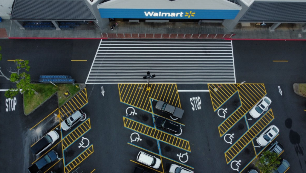Line Striping Project for Walmart Supercenter in Mililani, O'ahu