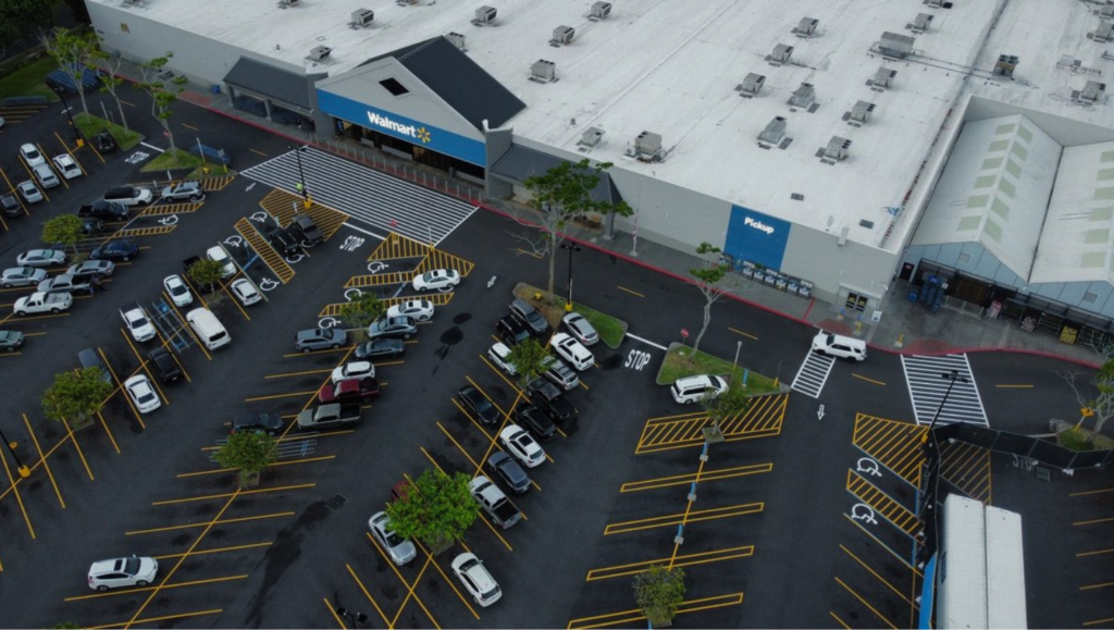Line Striping Service for Walmart Supercenter in Mililani, O'ahu