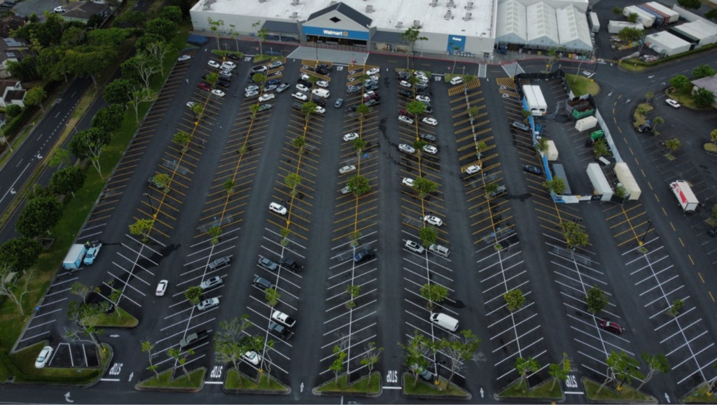Line Striping Work for Walmart Supercenter in Mililani, O'ahu